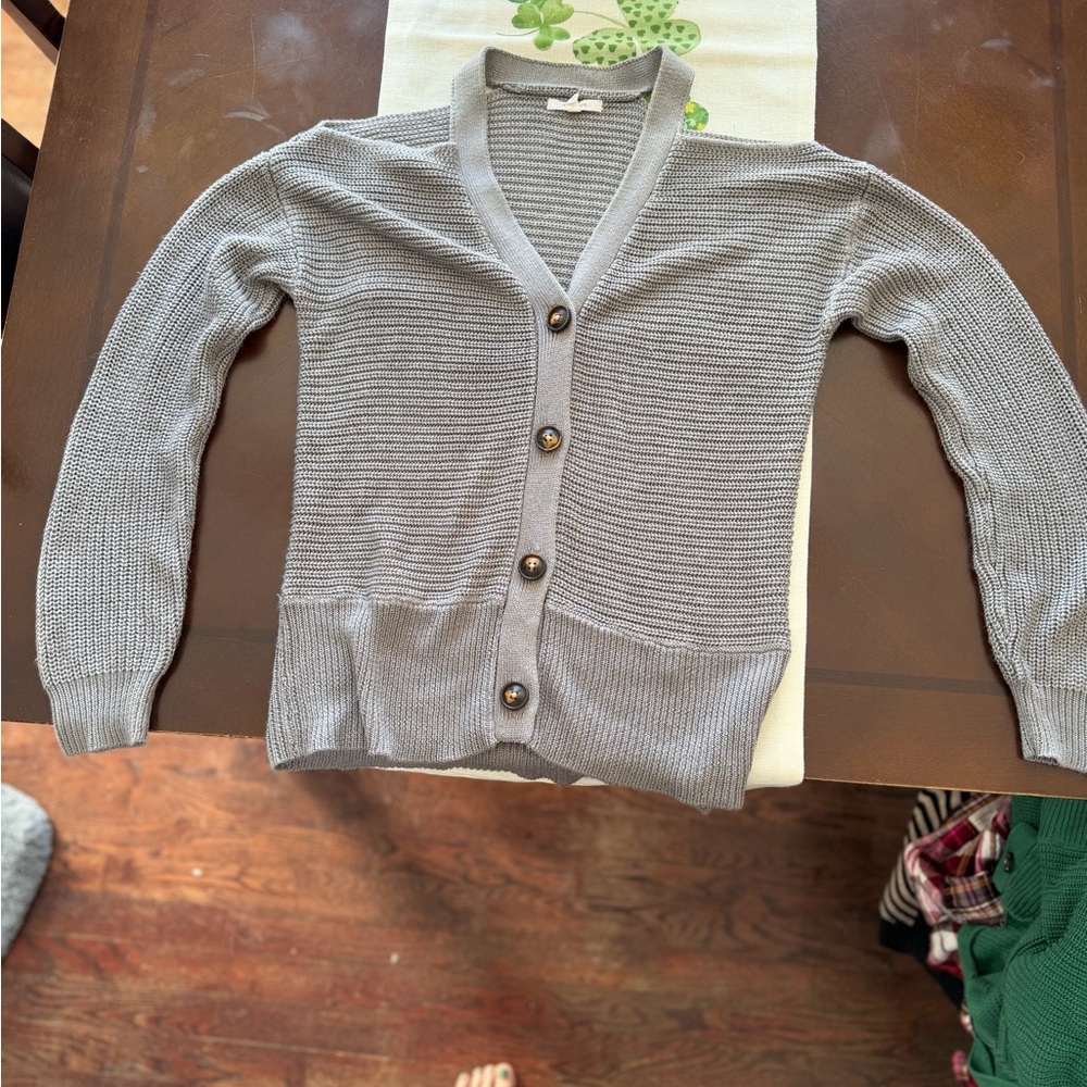 Maurices Gray Button-Up Cardigan